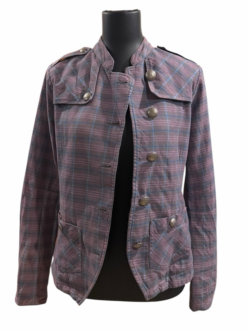 Volcom Daytime Drama Plaid Utility Military Jacket Coat Moto Size M